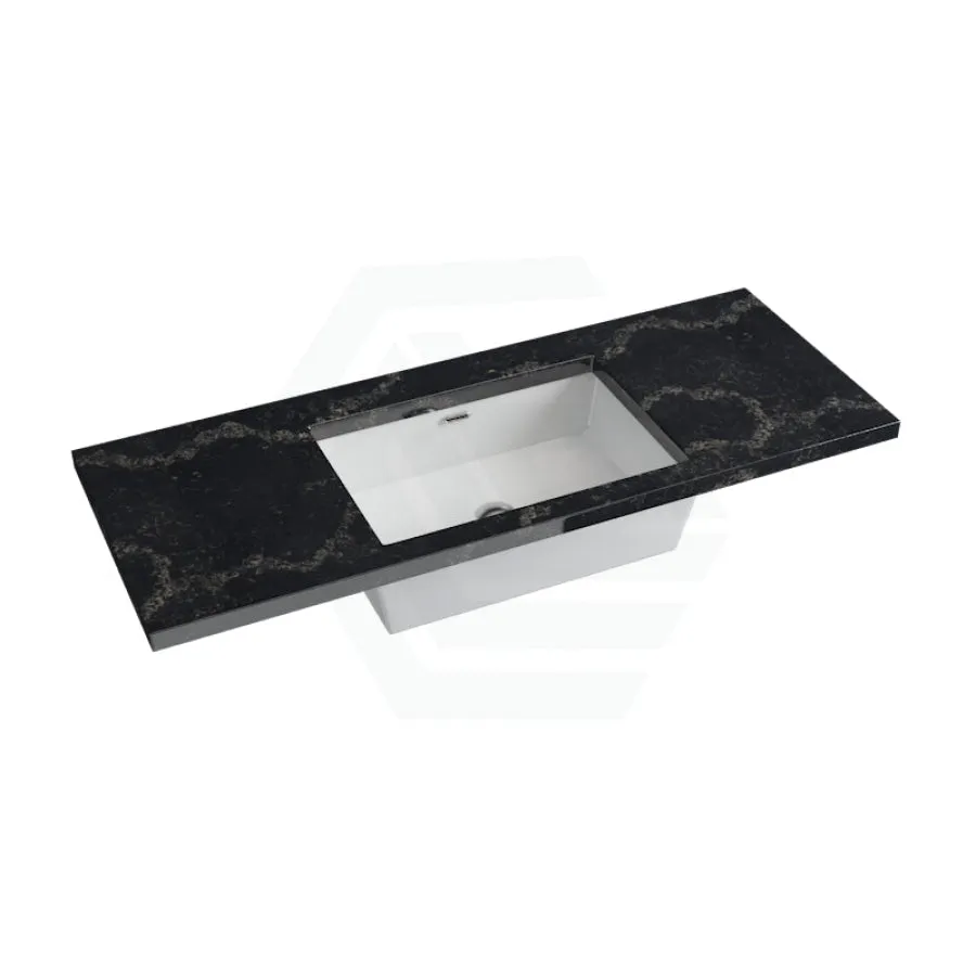 20/40/60mm Gloss Black Swan Stone Top Calacatta Quartz with Undermount Basin
