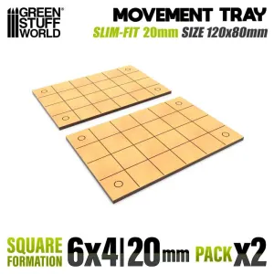 20mm Square 6x4 Slimfit Movement Tray - Green Stuff World