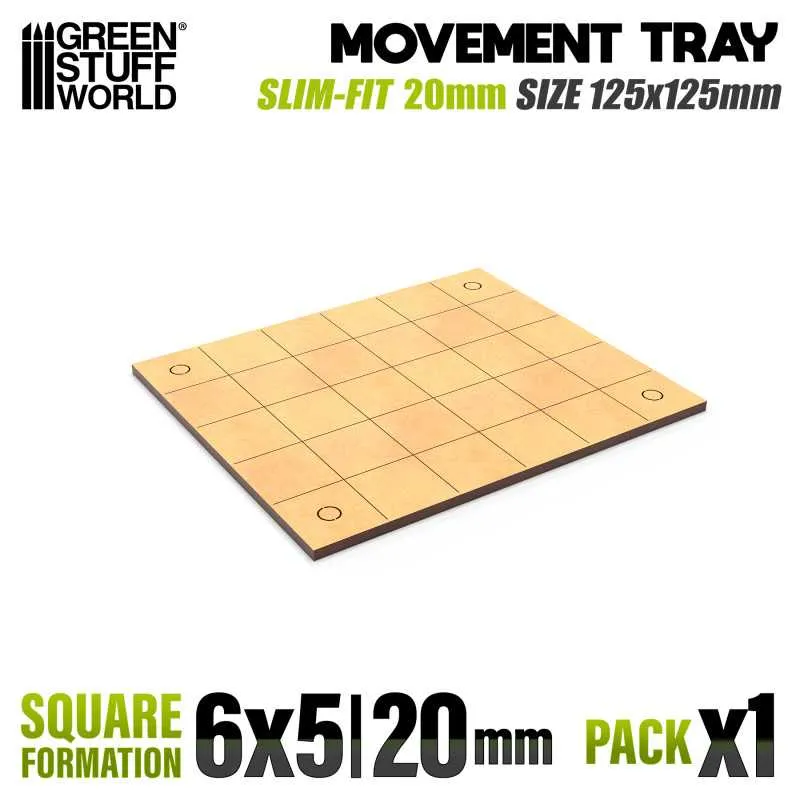 20mm Square 6x5 Slimfit Movement Tray - Green Stuff World