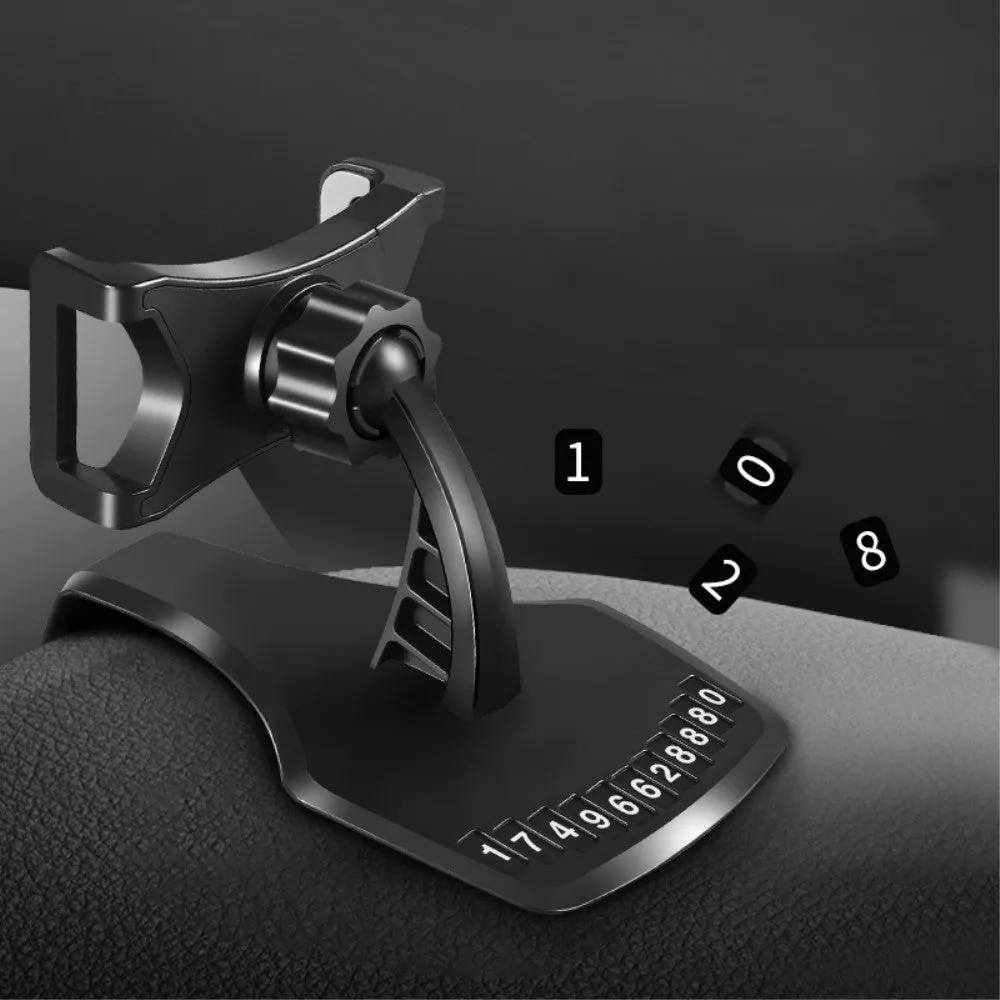 3 in 1 Car GPS Smartphone Holder: Dashboard / Visor Clamp   AC Grid Clip for Fujitsu Arrows Fit F-01H - Black