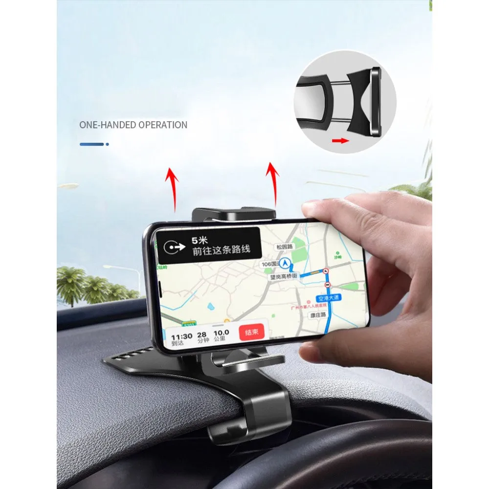 3 in 1 Car GPS Smartphone Holder: Dashboard / Visor Clamp   AC Grid Clip for Fujitsu Arrows Fit F-01H - Black