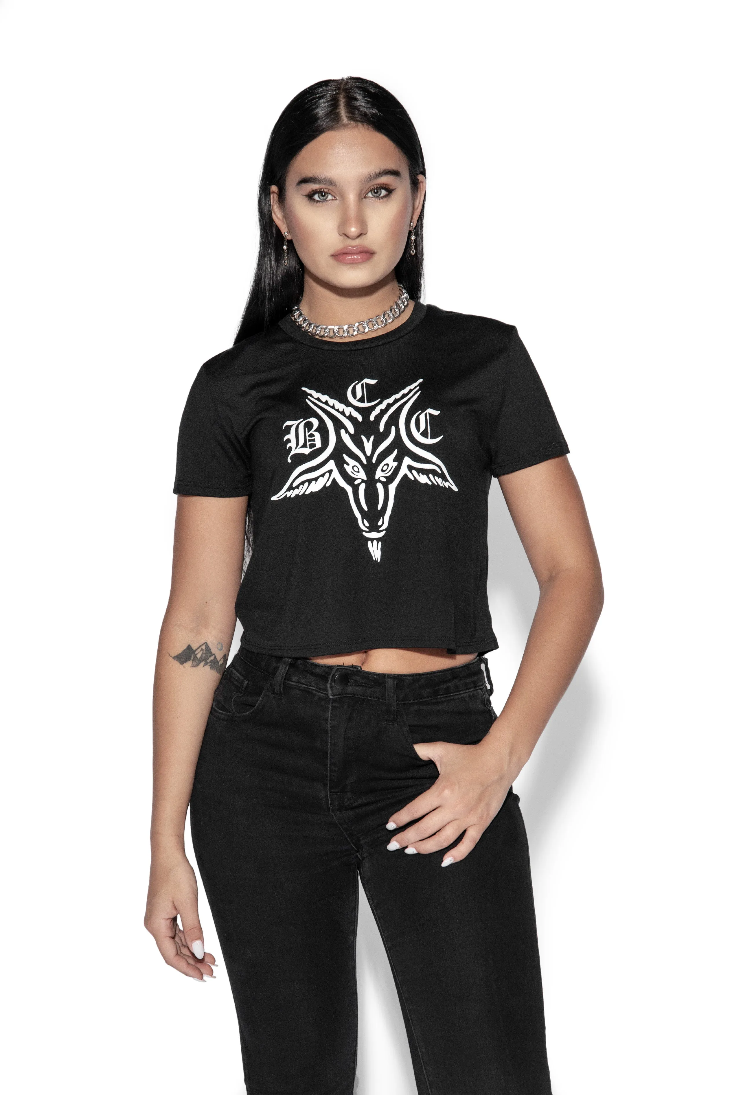BCC Goat - Flowy Crop Tee