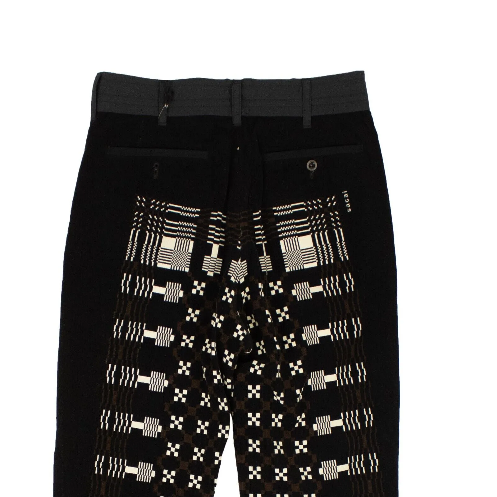 Black Cotton Geometric Print throughout Pants