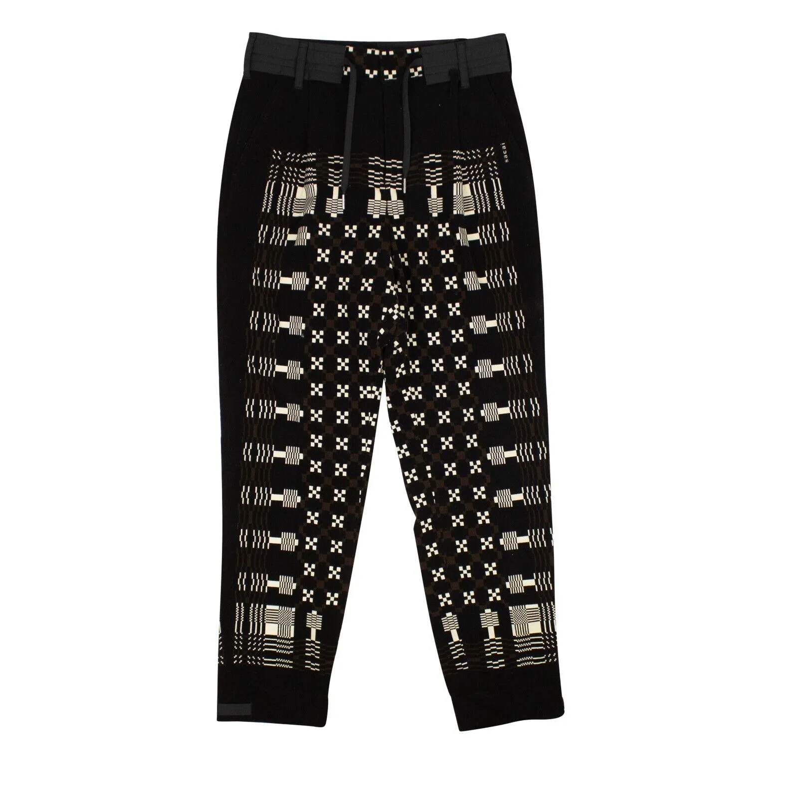 Black Cotton Geometric Print throughout Pants