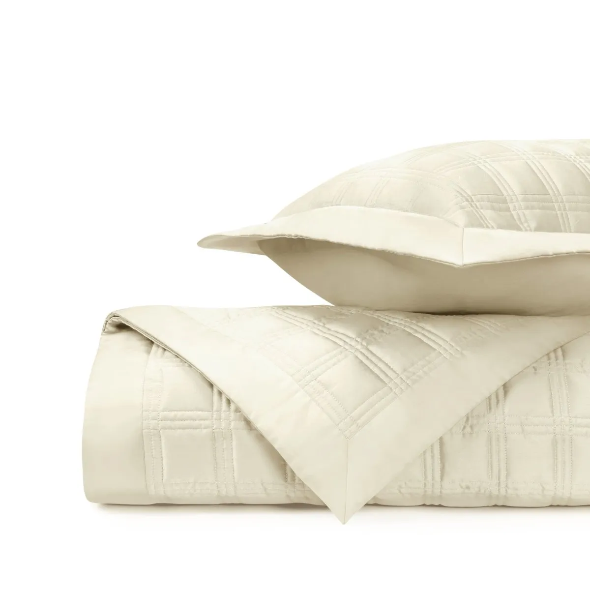 Block Quilted Ivory by Home Treasures