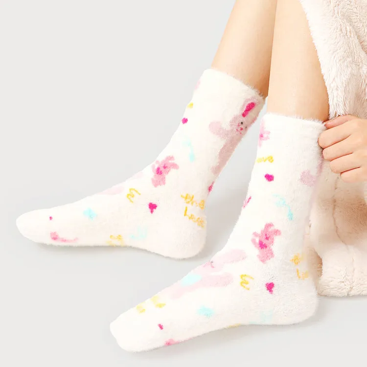 Cartoon Bunny Winter Thick Plush Socks