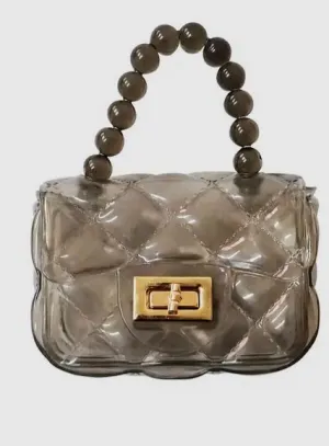 Clear Black Quilted Mini Purse