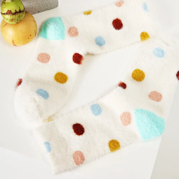 Colored Polka Dot Winter Thick Plush Socks