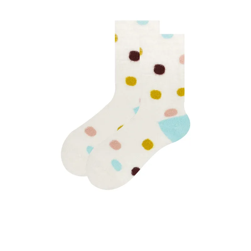 Colored Polka Dot Winter Thick Plush Socks