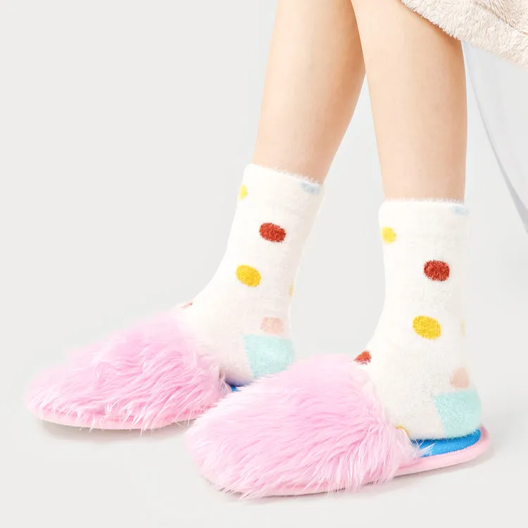 Colored Polka Dot Winter Thick Plush Socks