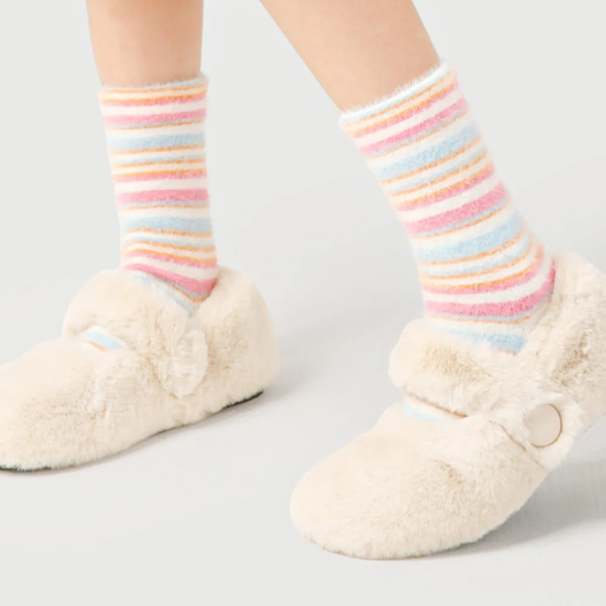 Colored Stripes Winter Thick Plush Socks