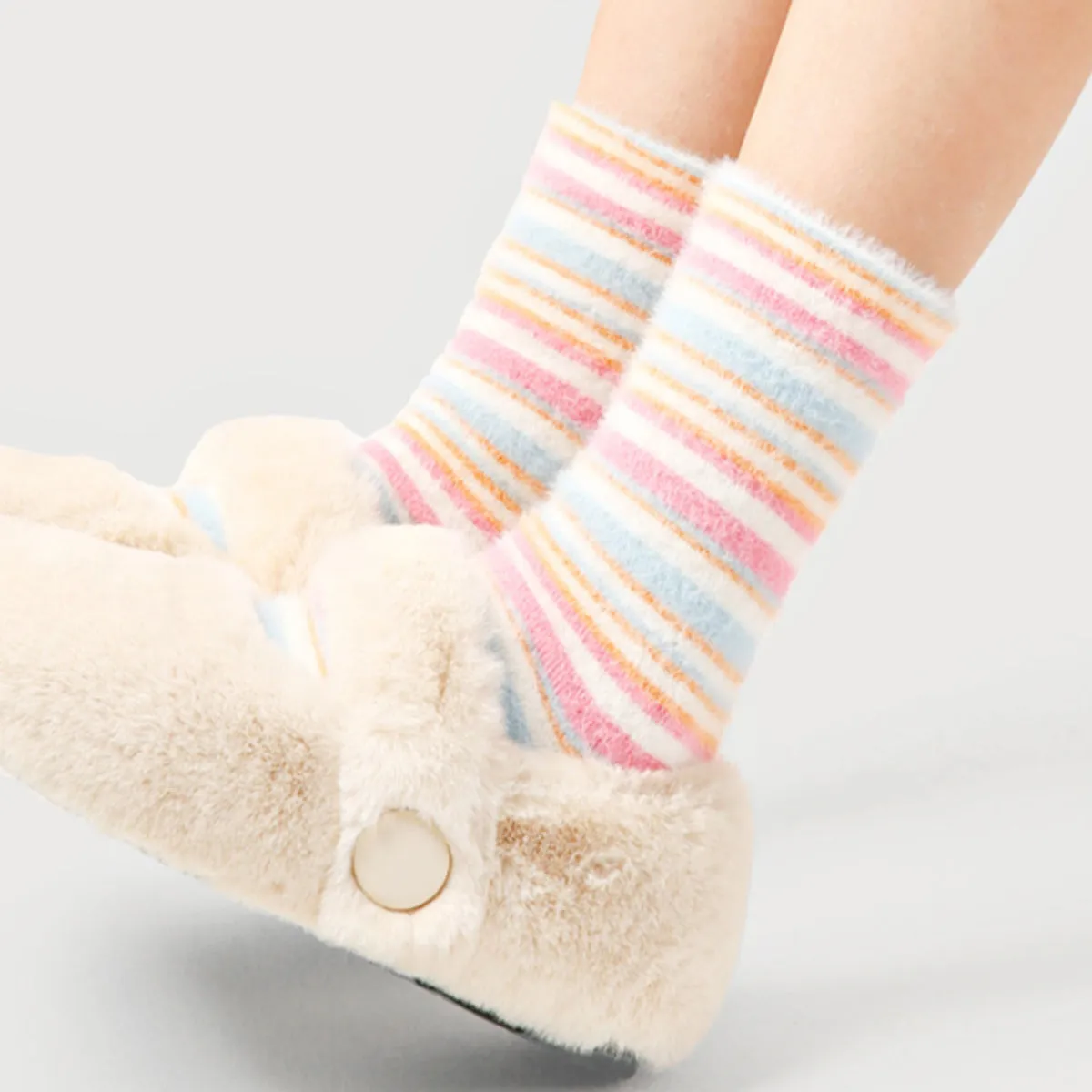 Colored Stripes Winter Thick Plush Socks