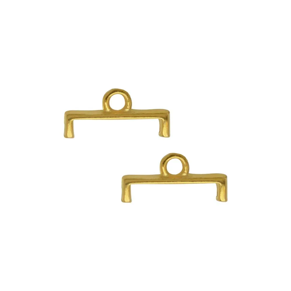 Cymbal Bead Endings for 11/0 Delica & Round Beads, Topolia II, 5.5x11.5mm, 24k Gold Plated (4 Pieces)