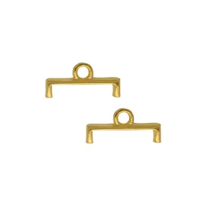Cymbal Bead Endings for 11/0 Delica & Round Beads, Topolia II, 5.5x11.5mm, 24k Gold Plated (4 Pieces)