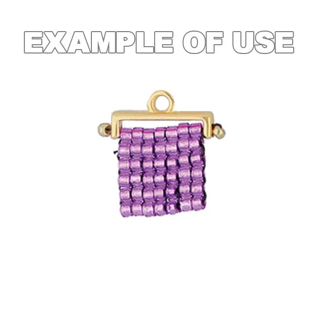 Cymbal Bead Endings for 11/0 Delica & Round Beads, Topolia II, 5.5x11.5mm, 24k Gold Plated (4 Pieces)