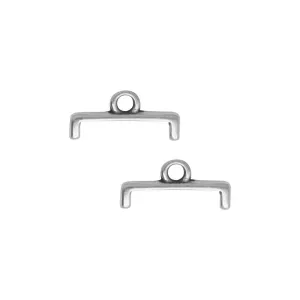Cymbal Bead Endings for 11/0 Delica & Round Beads, Topolia II, 5.5x11.5mm, Antiqued Silver Plated (4 Pieces)