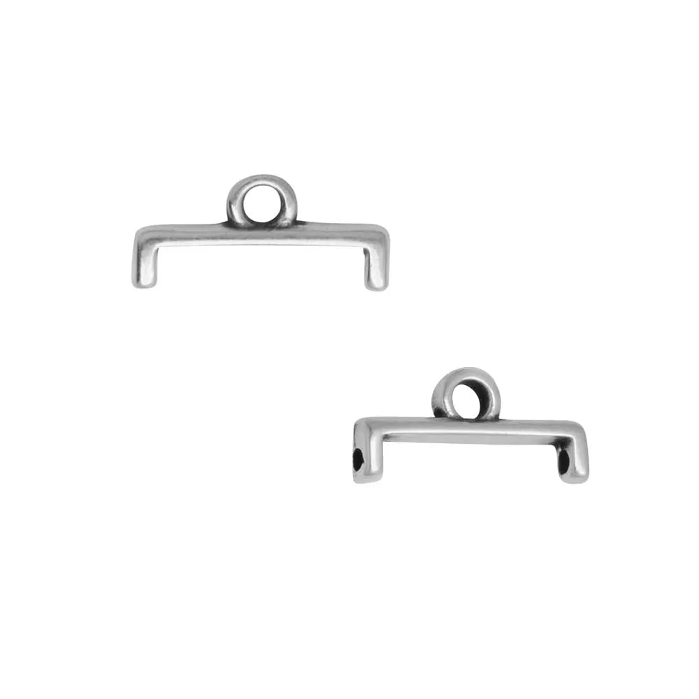 Cymbal Bead Endings for 11/0 Delica & Round Beads, Topolia II, 5.5x11.5mm, Antiqued Silver Plated (4 Pieces)