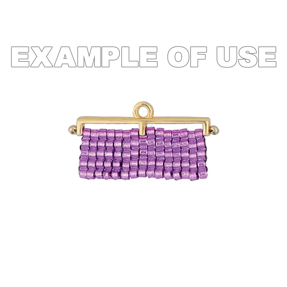 Cymbal Bead Endings for 11/0 Delica & Round Beads, Topolia III, 5.5x23mm, 24k Gold Plated (2 Pieces)