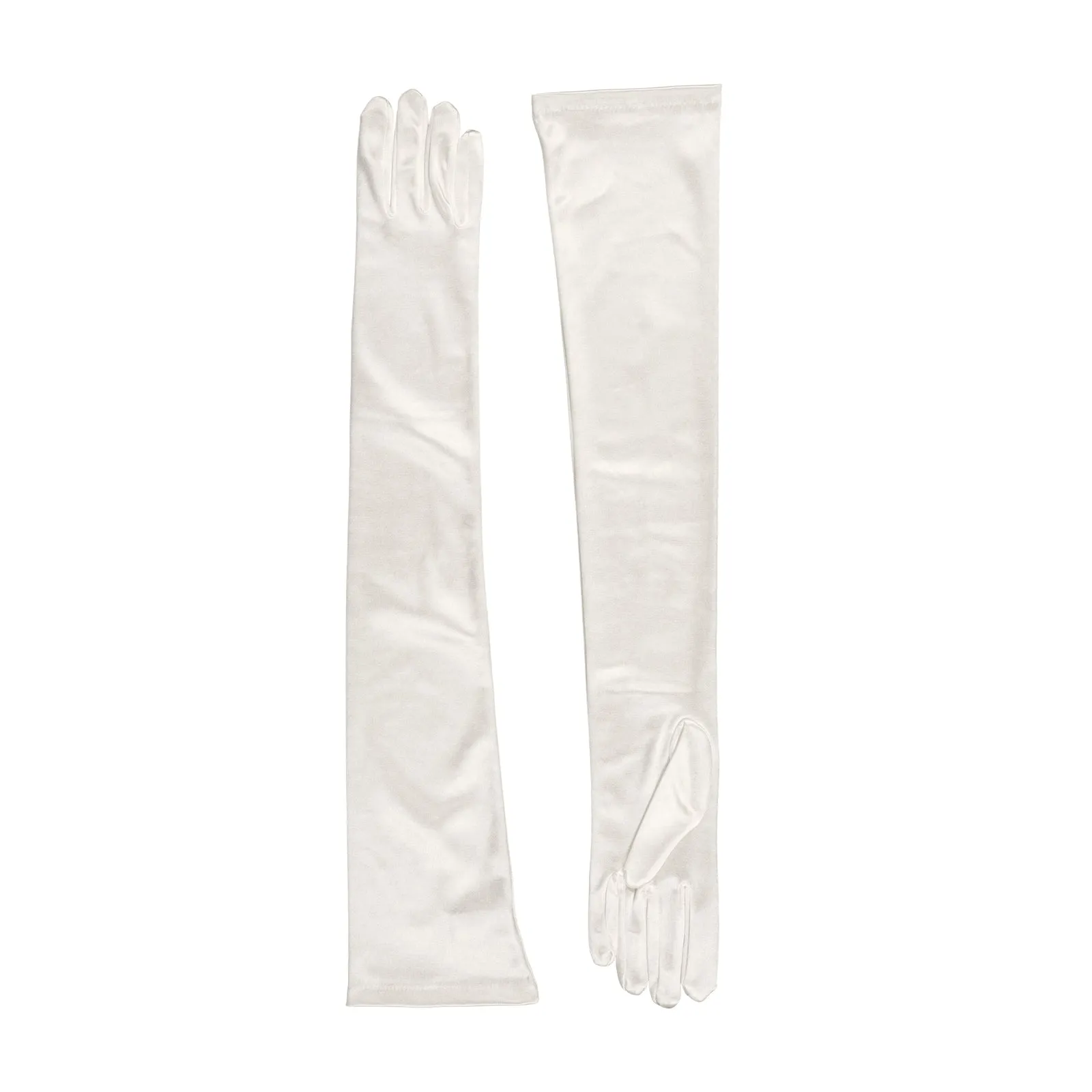 Dents Womens Long Opera Satin Gloves in Ivory