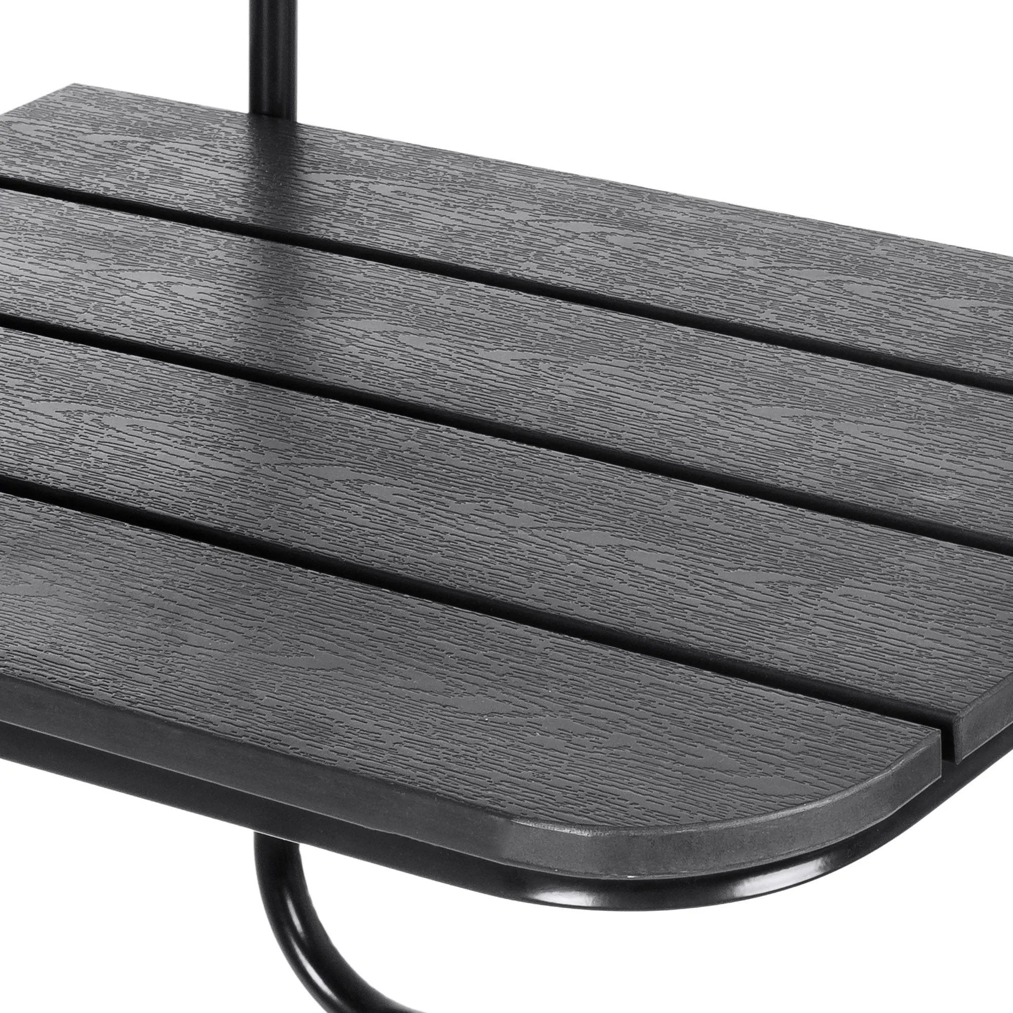 Foldable Hanging Balcony Railing Table w/ Compact Metal Frame - Black
