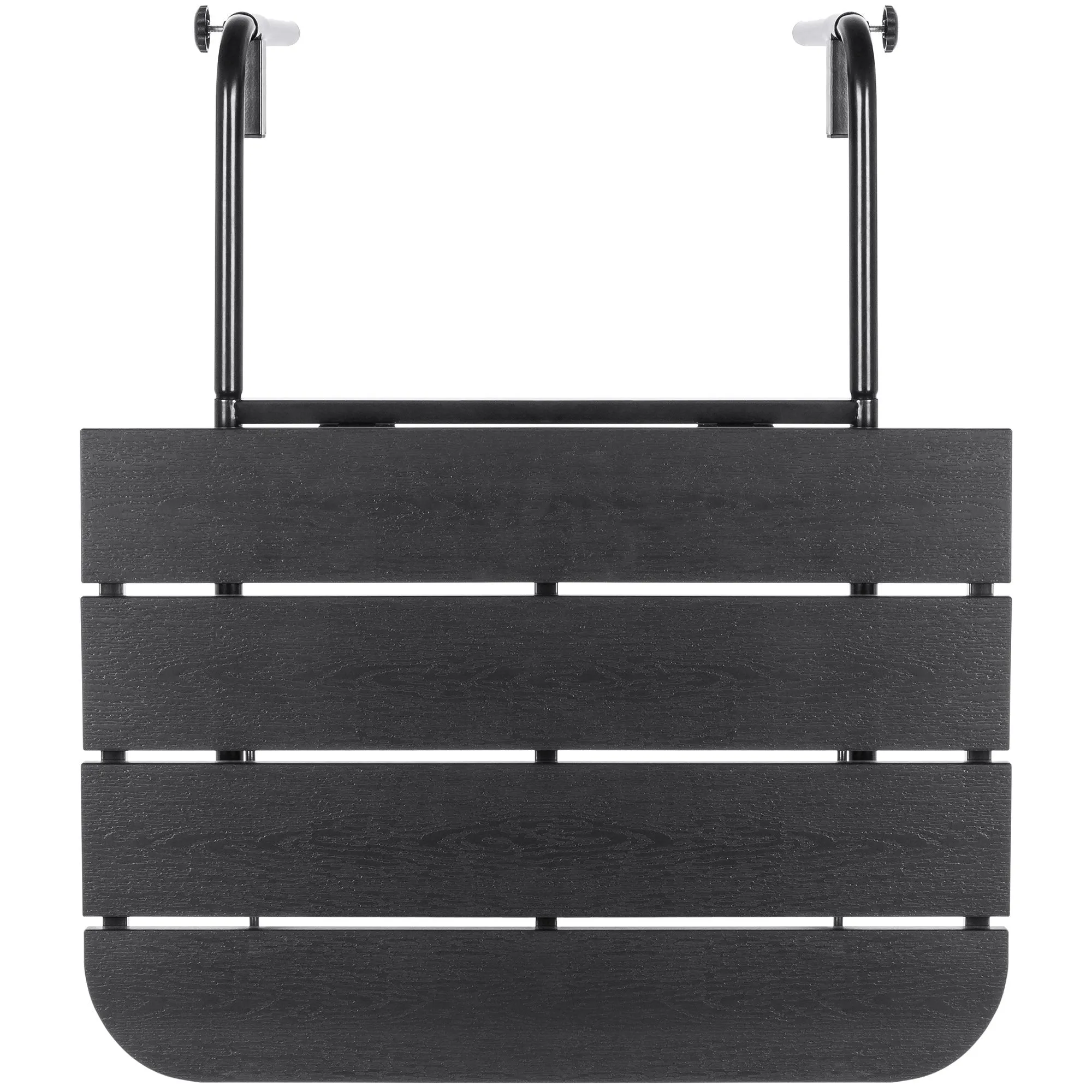 Foldable Hanging Balcony Railing Table w/ Compact Metal Frame - Black