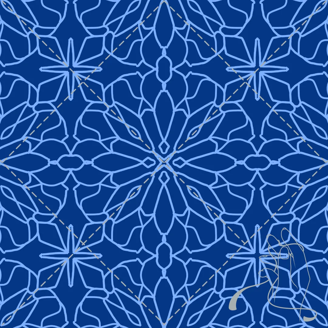 Geometric Lace Blue - Pre-Order