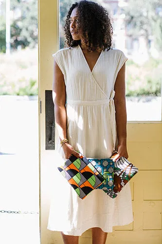 Kente Zipper Clutch