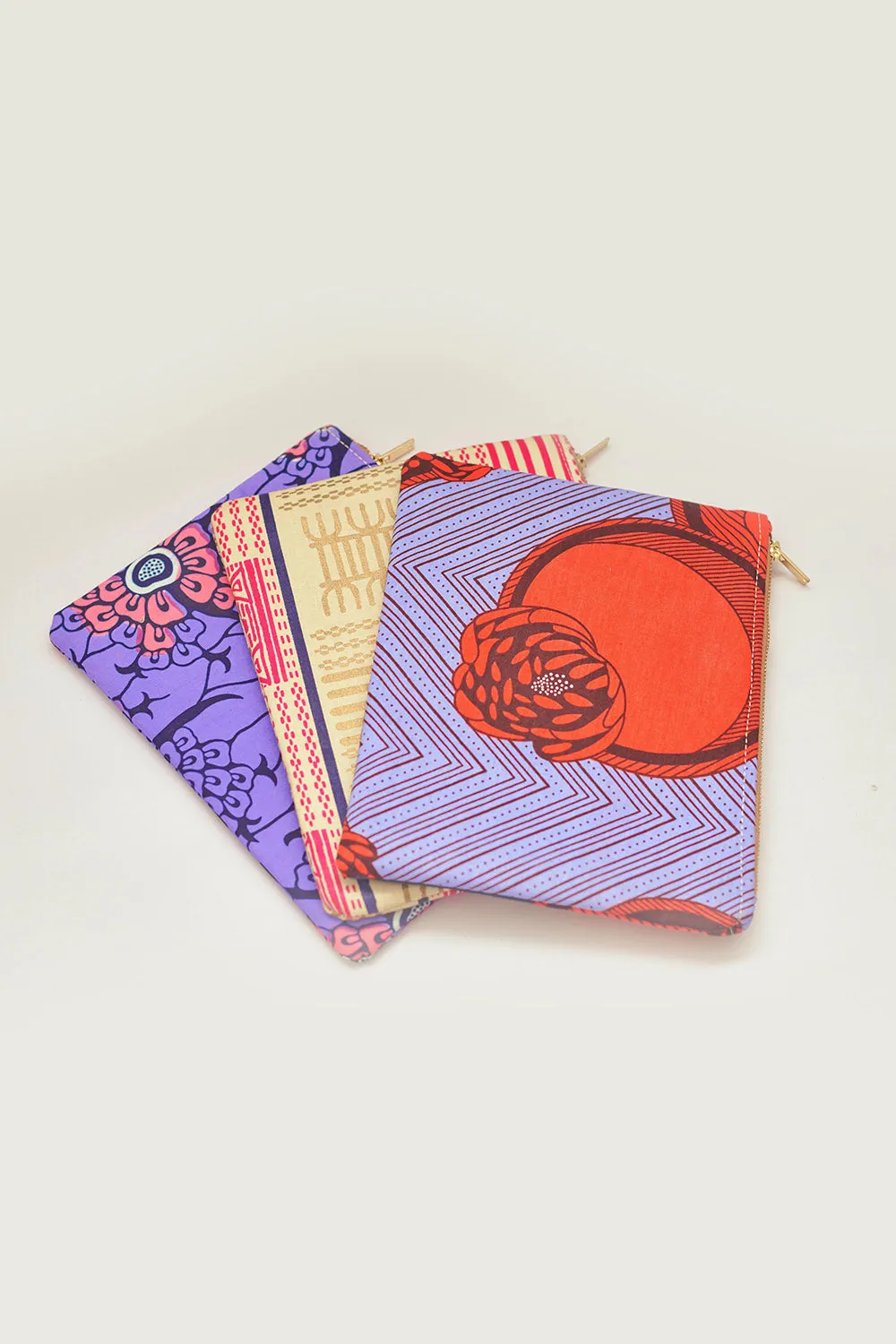 Kente Zipper Clutch