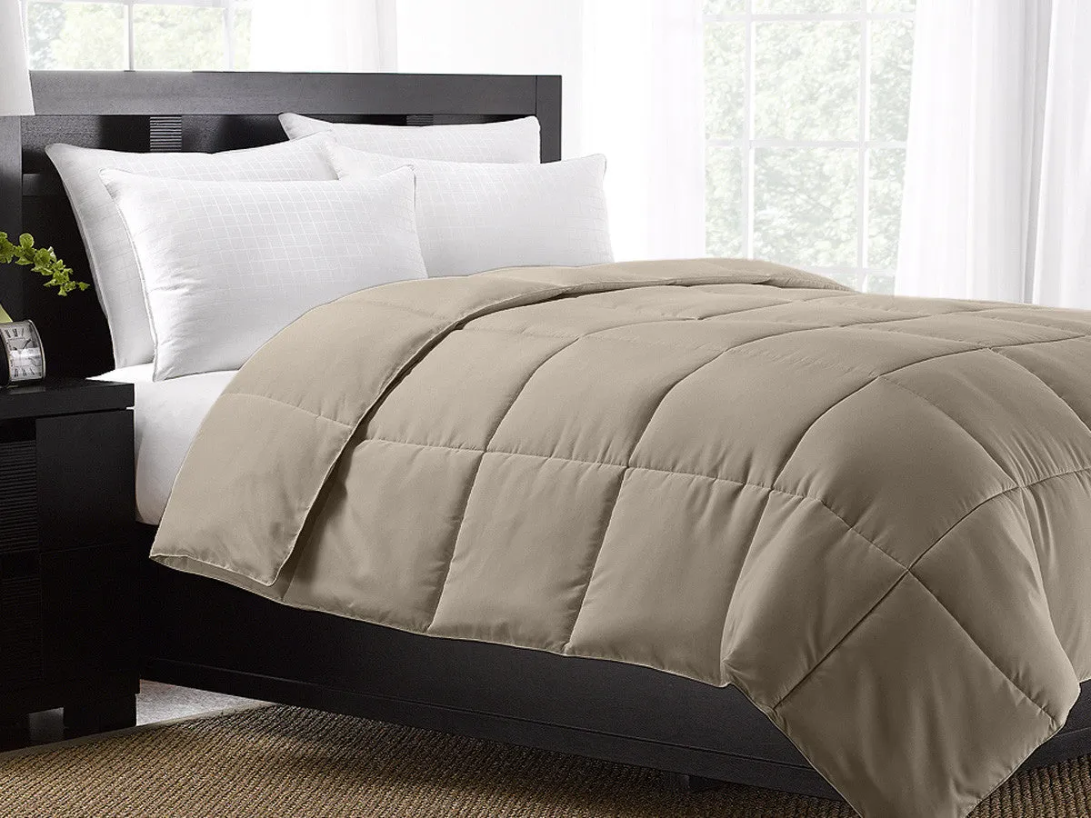 Khaki Exquisite Hotel Collection Down Alternative Comforter / Full/Queen Size