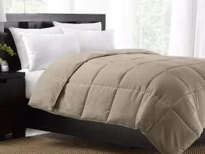 Khaki Exquisite Hotel Collection Down Alternative Comforter / Full/Queen Size