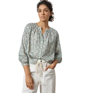 Long Sleeve Shirred Blouse