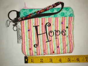 Quilted Wristlet Purse - Hope Stripe Mint
