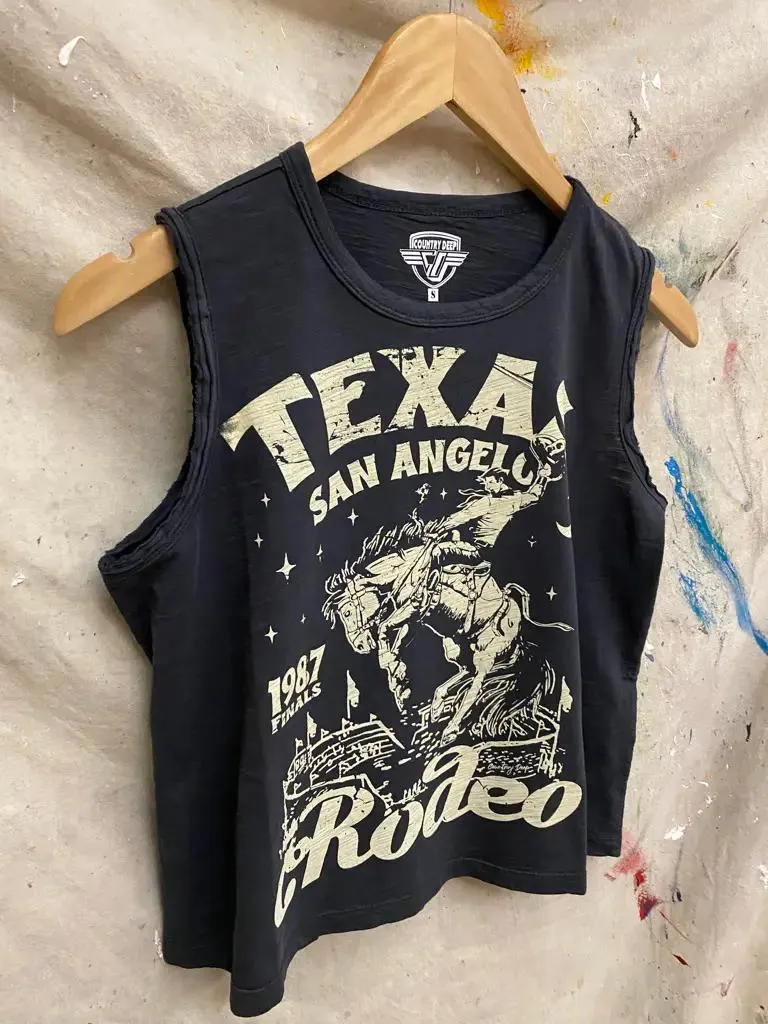 San Angelo Rodeo Muscle Crop Top