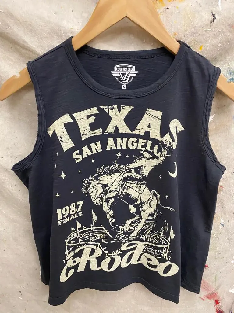 San Angelo Rodeo Muscle Crop Top