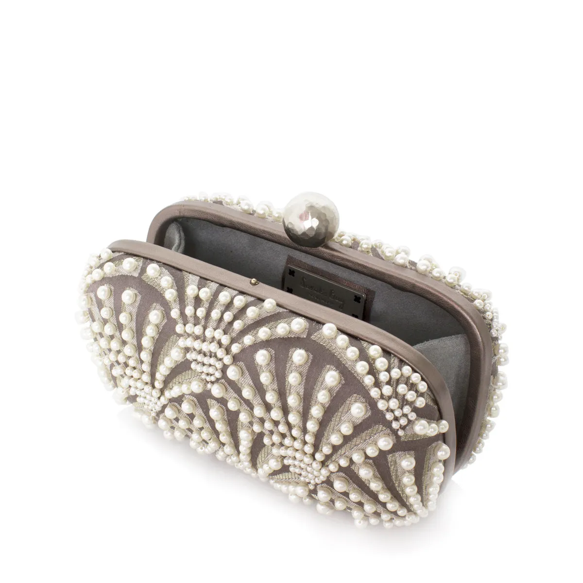 SCALLOPS SILVER BOX CLUTCH