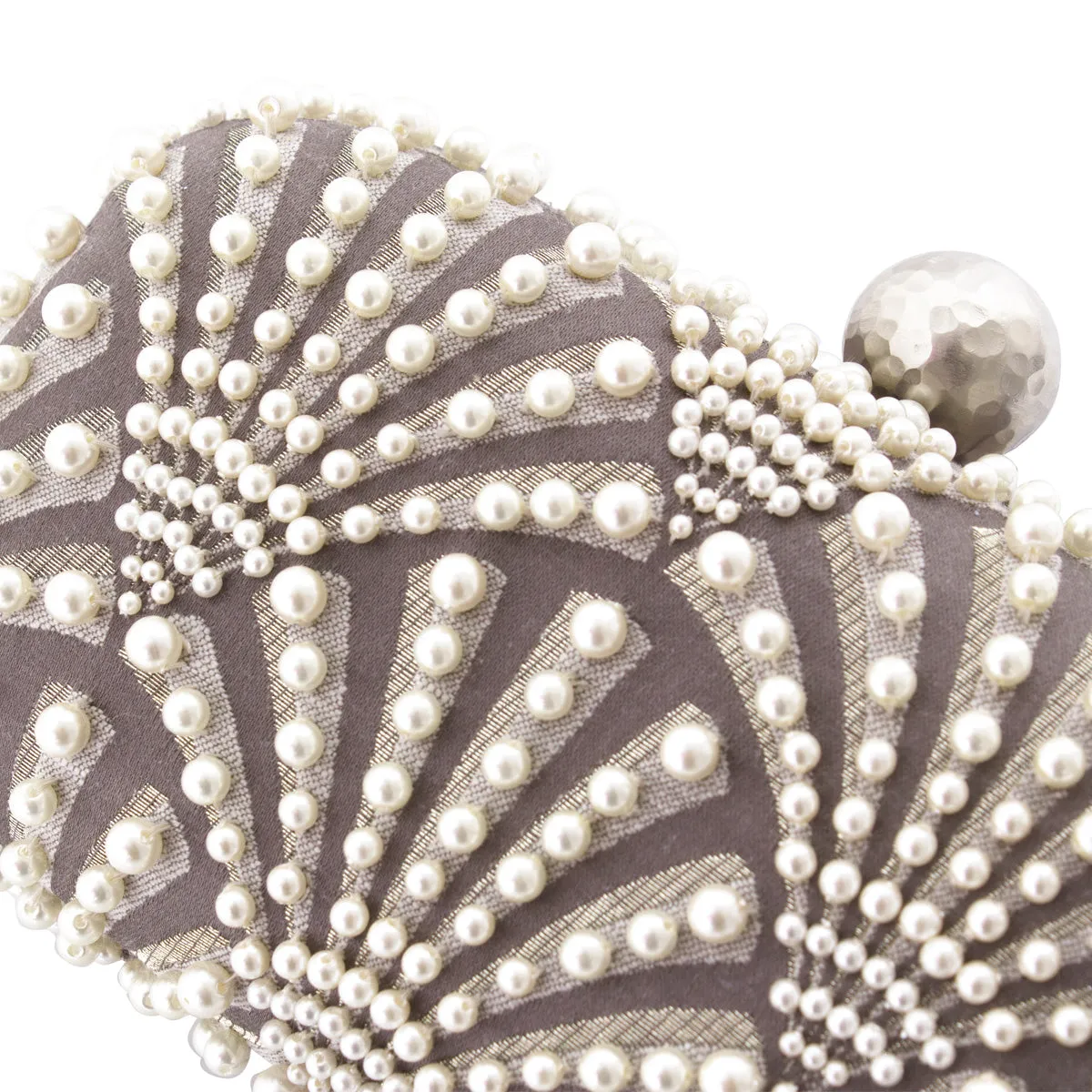 SCALLOPS SILVER BOX CLUTCH
