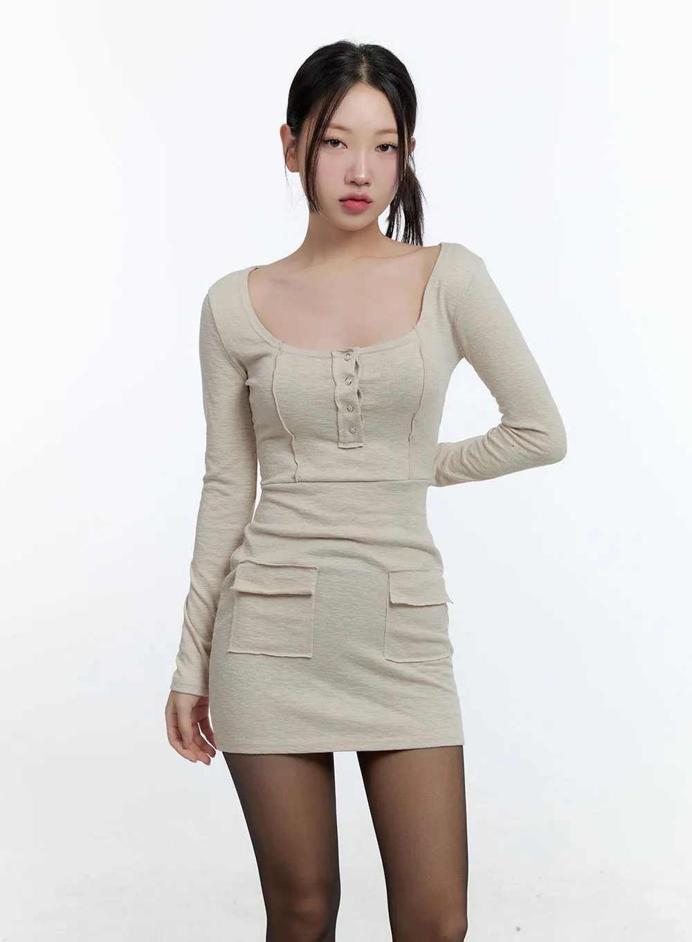 SlimFit Pocketed Mini Dress CD420