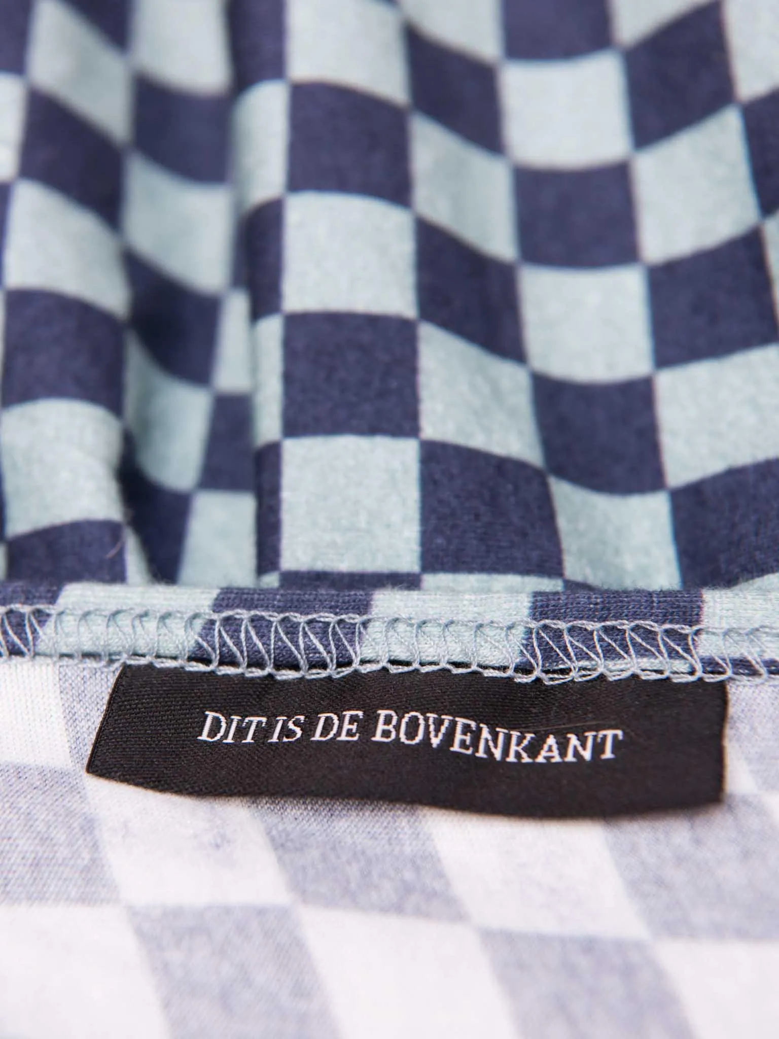Snurk Fitted Sheet Check Blue
