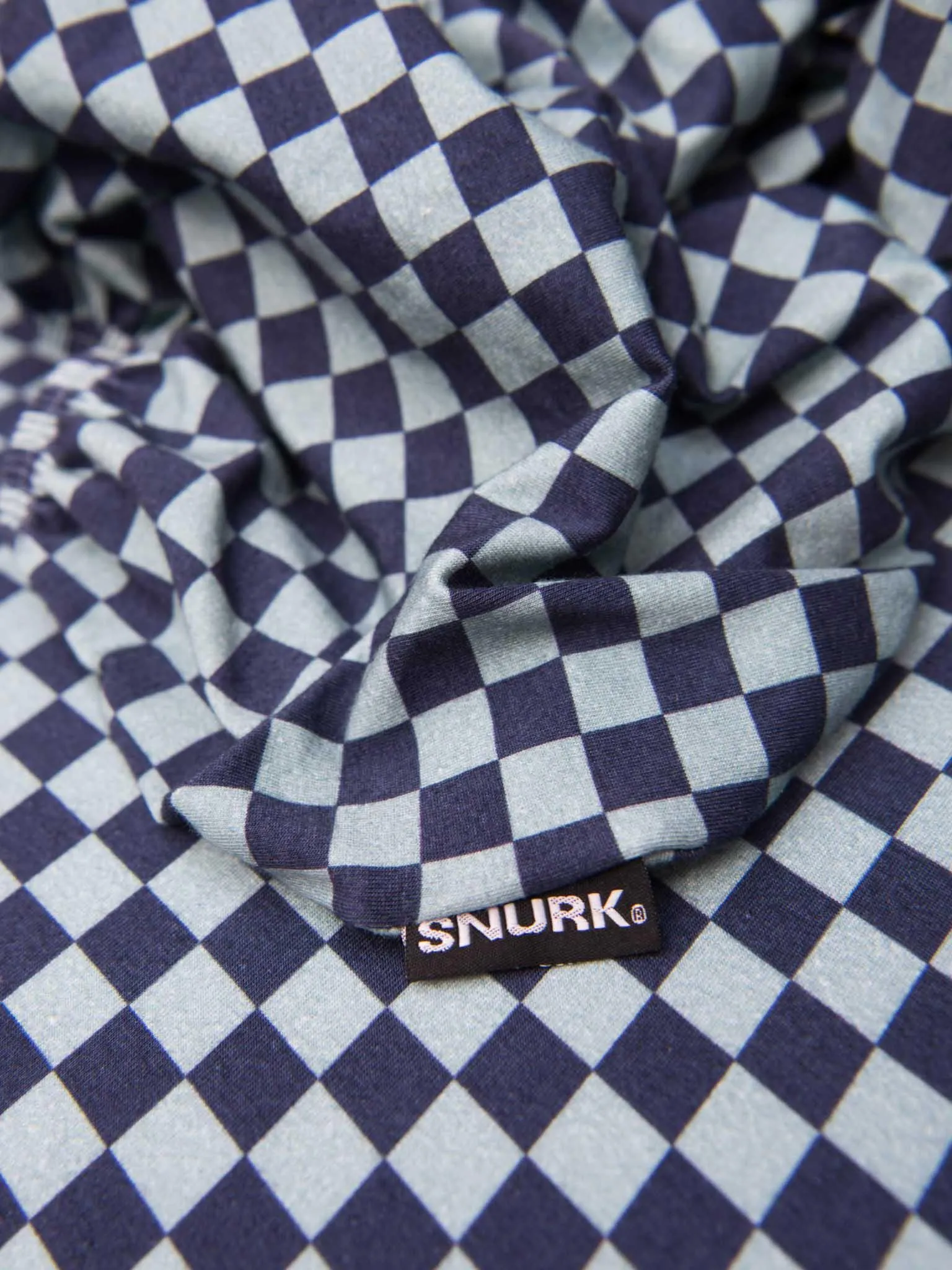 Snurk Fitted Sheet Check Blue