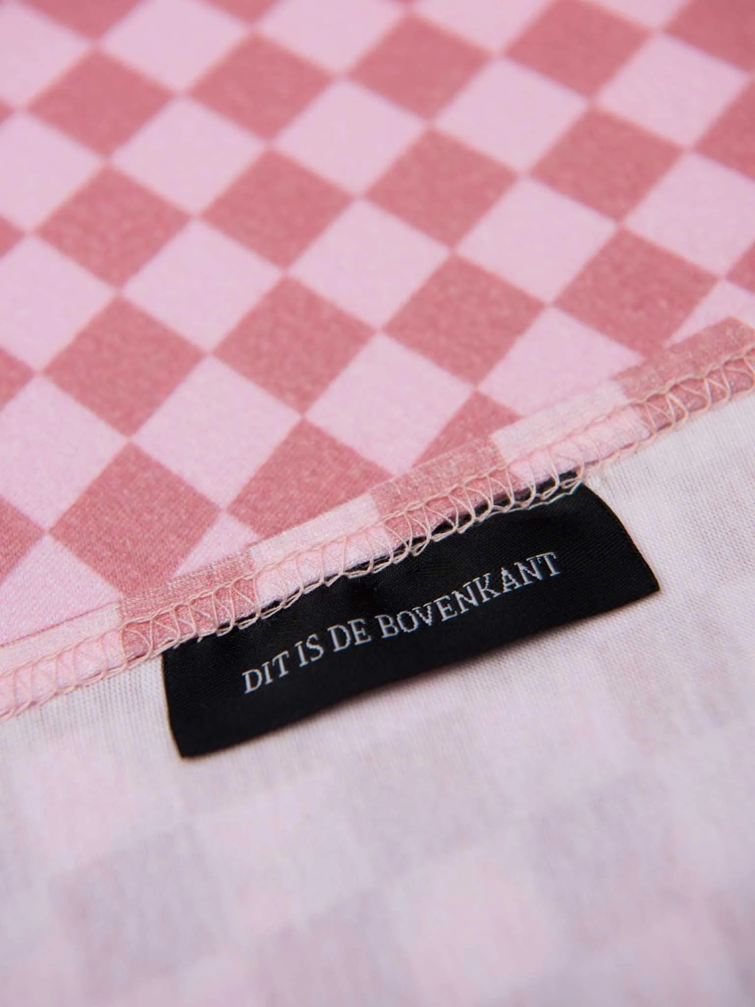 Snurk Fitted Sheet Check Pink