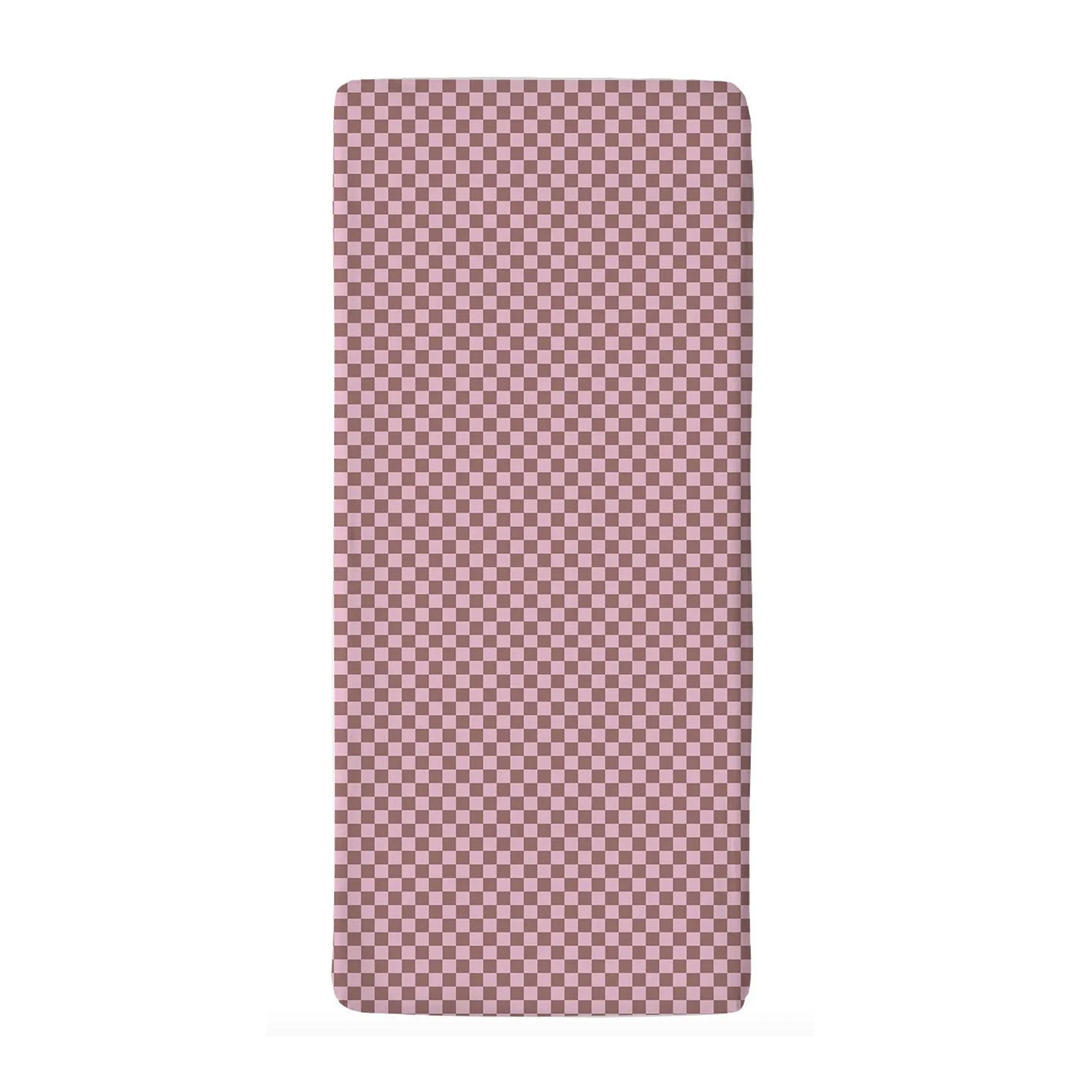 Snurk Fitted Sheet Check Pink